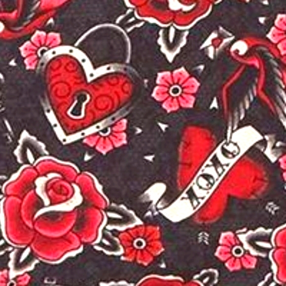 ❤️NWT VINTAGE TORRID LINGERIE TATTOO BRALETTE SPORTS BRA HEARTS ROSES PLUS SIZE - Picture 2 of 12